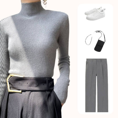 Pleten pulover do polovice s podlogo