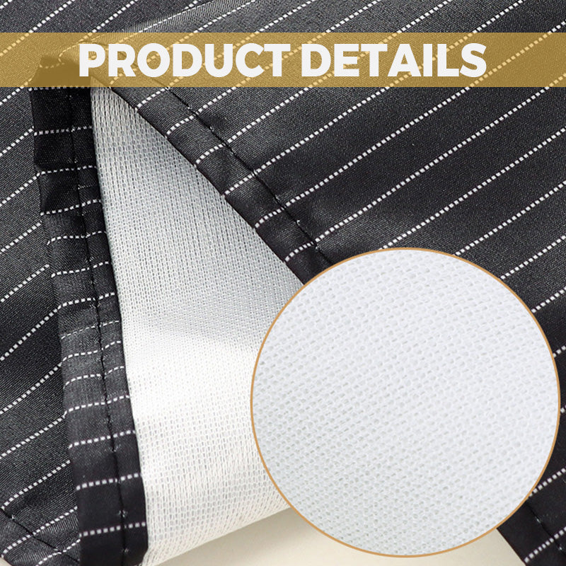 Vodoodporen predpasnik s križnimi trakovi na hrbtu in odstranljivo brisačo za roke